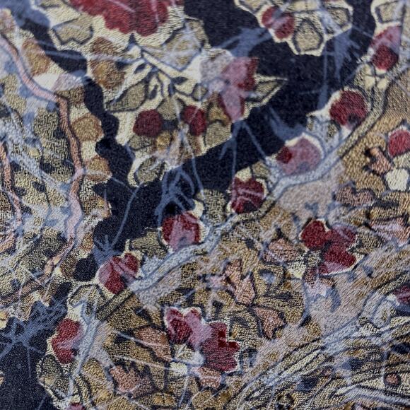Canali Milano Paisley Tie 100% Seta Silk Made in Italy 3.5" Wide Black Gold Red - Picture 3 of 6